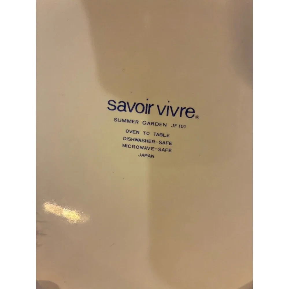 Savoir Vivre Summer Garden Set- Platter, Creamer, Bowls, Saucer Cup Set of 16
